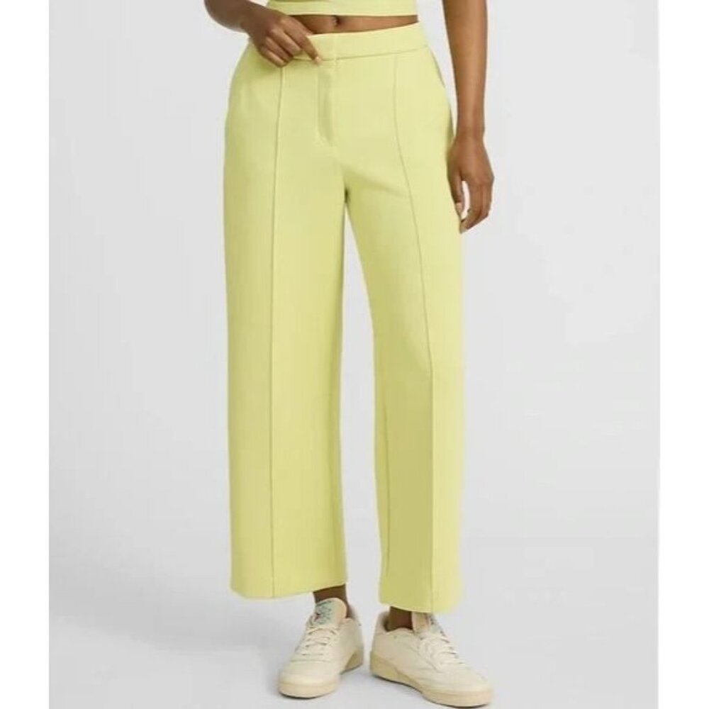 Express High Waisted Scuba Pintuck Ankle Trouser Mojito Work Pants Size 4R